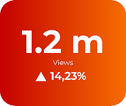 Graphic showing 1.2 million views and a 14.23% increase, highlighting successful ecommerce website development.