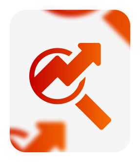 Magnifying glass with upward trend graph; get a proposal for SEO services to improve your online visibility.