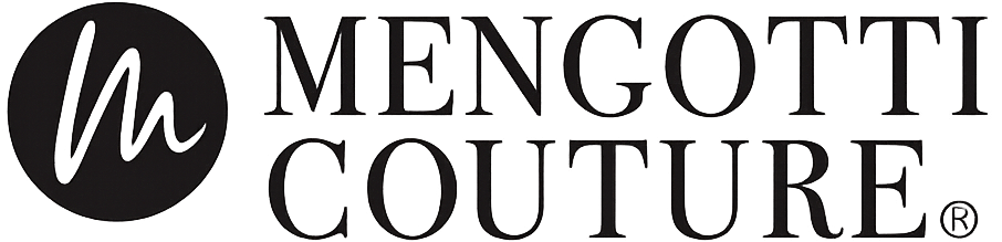 Mengotti Couture logo featuring a stylized 'M' and brand name.