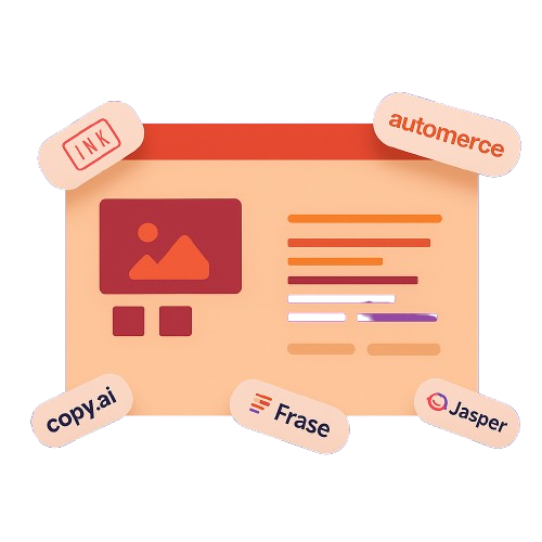 Ecommerce agency website mockup showcasing AI-powered ecommerce solutions and marketing strategies.