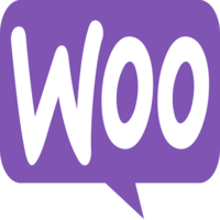 The WooCommerce logo: a purple speech bubble with the word 'Woo' in a stylized white font.