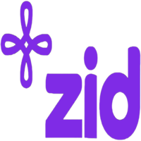 Purple Zid logo with a stylized design element.
